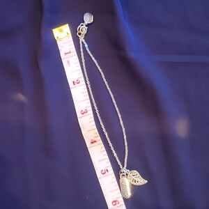 Silver color anklet with Love and Leaf tags!